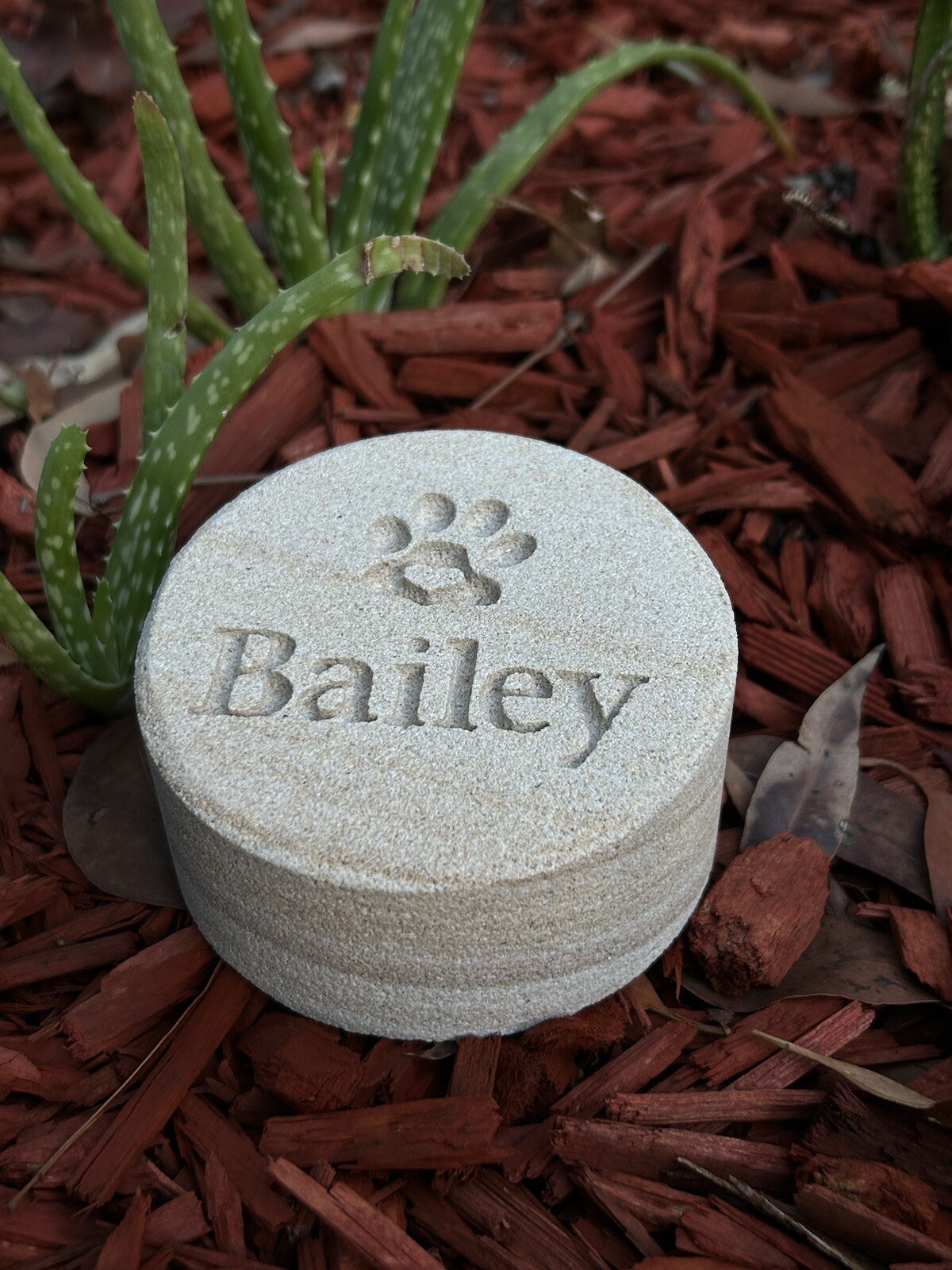 Memorial Keepsake for Pets Personalised Sand stone