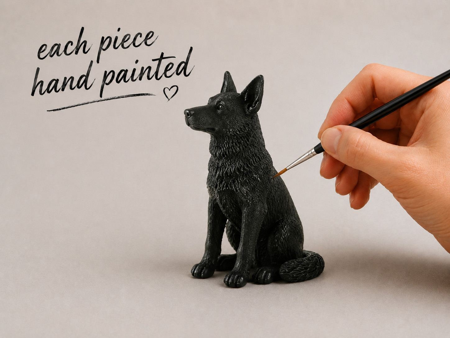 Holiday Stocking Stuffer 3.5″ Black German Shepherd Dog Sitting Up Figurine