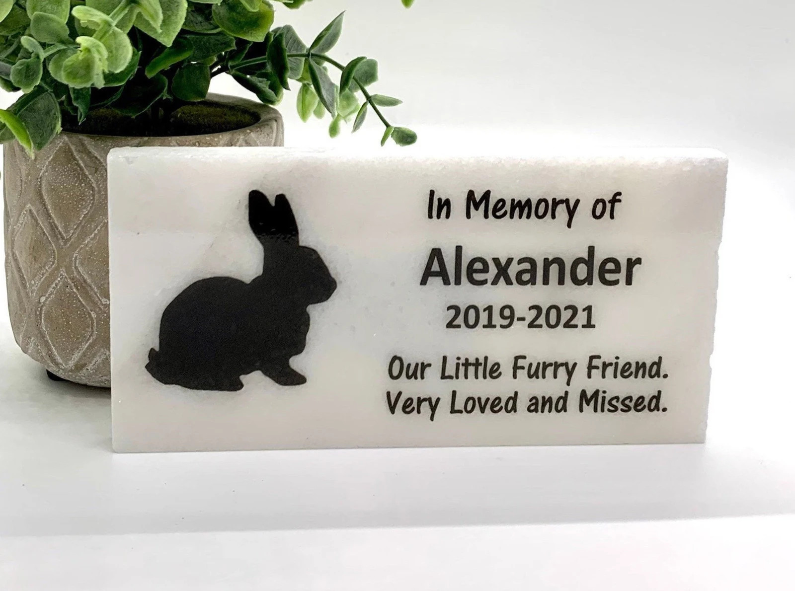 Rabbit Memorial – Personalized Pet Memorial Stone – Bunny Loss sympathy Gift