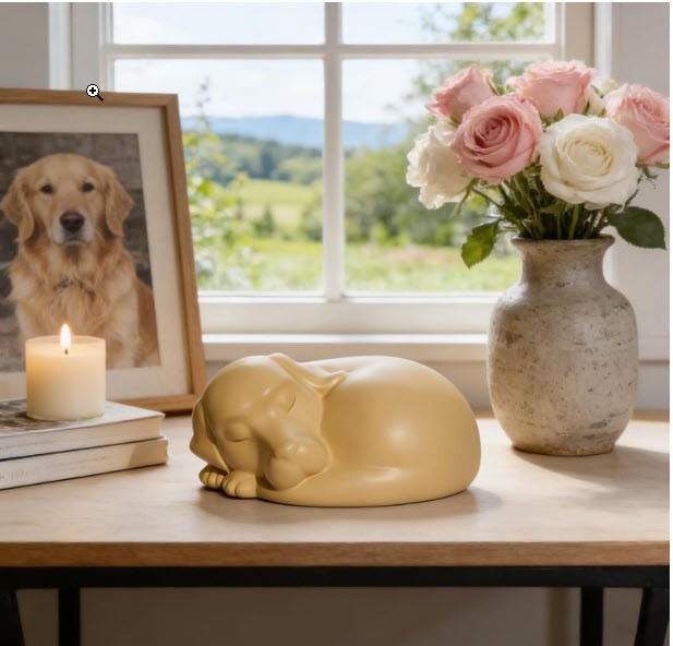 Pet Memorial Urn for Large Brown Dog to 125LBS Golden Retriever Cremation Ashes