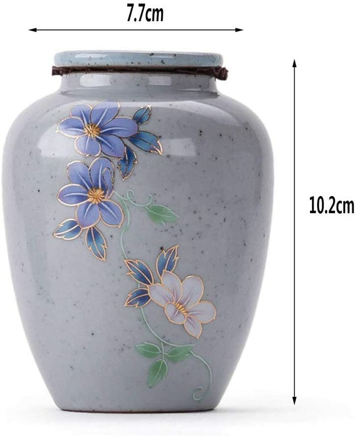 10.2cm Funeral Urn Hand-Painted Daisies Portable Cremation Urn Adult Gray Urn