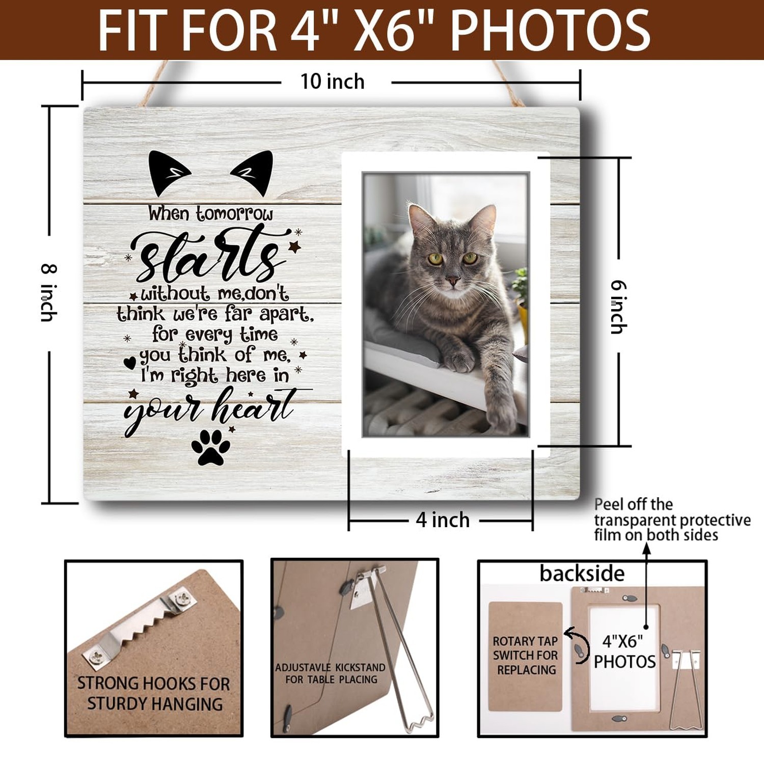 Cat Memorial Picture Frame, Pet Memory Picture Frame, Cat Frames For Pictures…