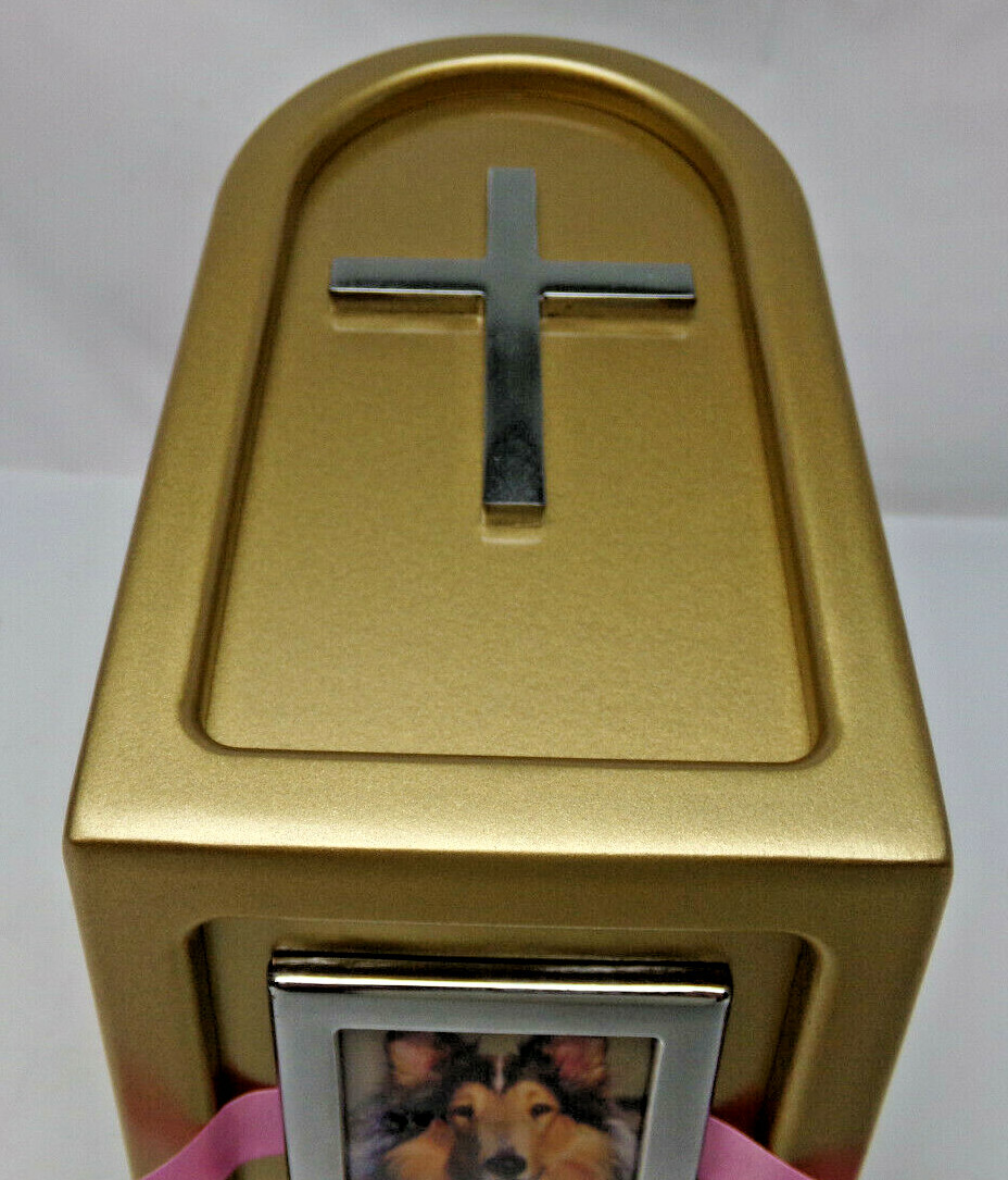 Journey Pet Urns Model 3617A faux Brushed Brass Finish Open Box see descrip New