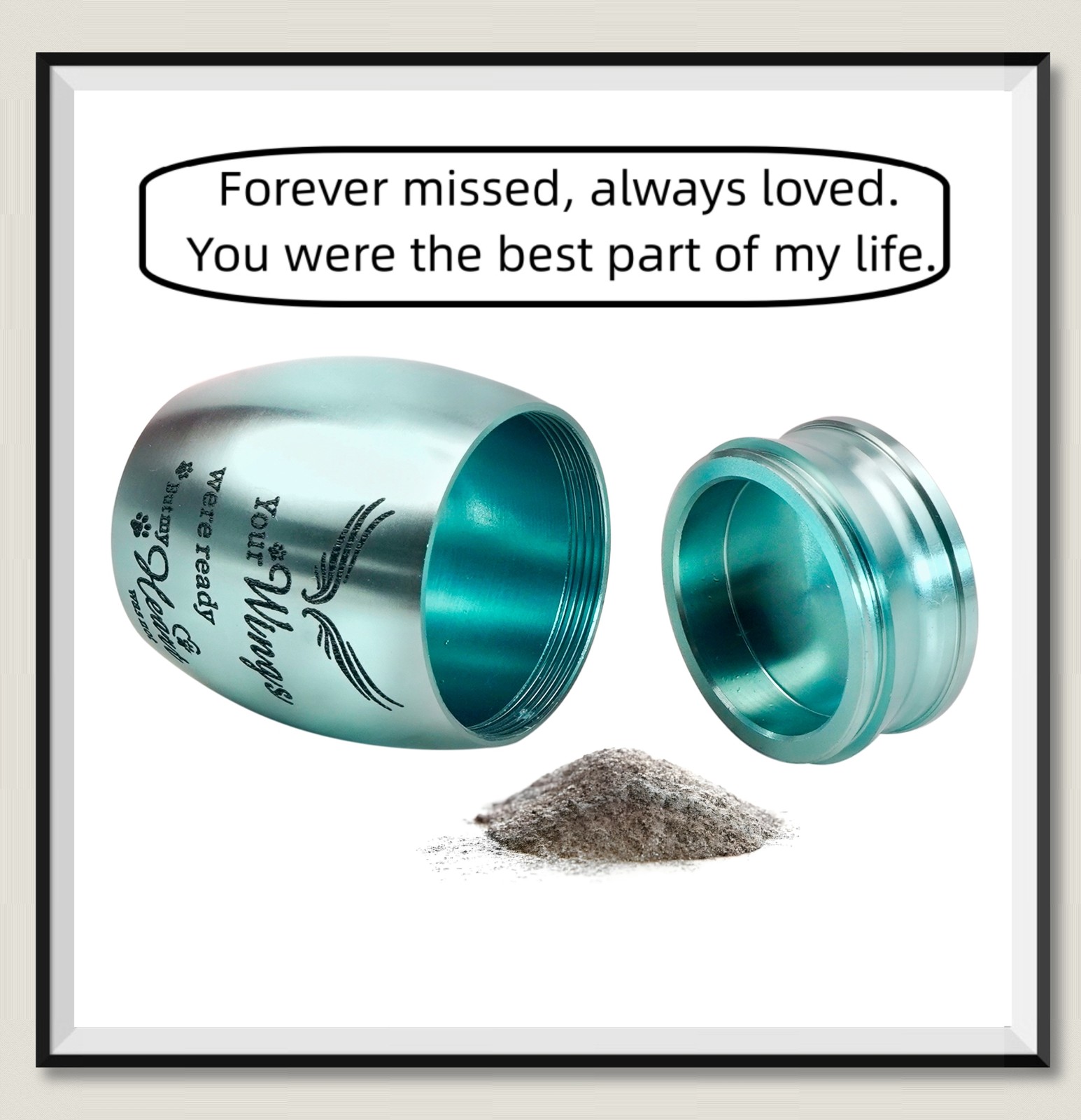 Blue Pet Memorial Small Urns 1.57inch For Dog&Cat Ashes Stainless Steel