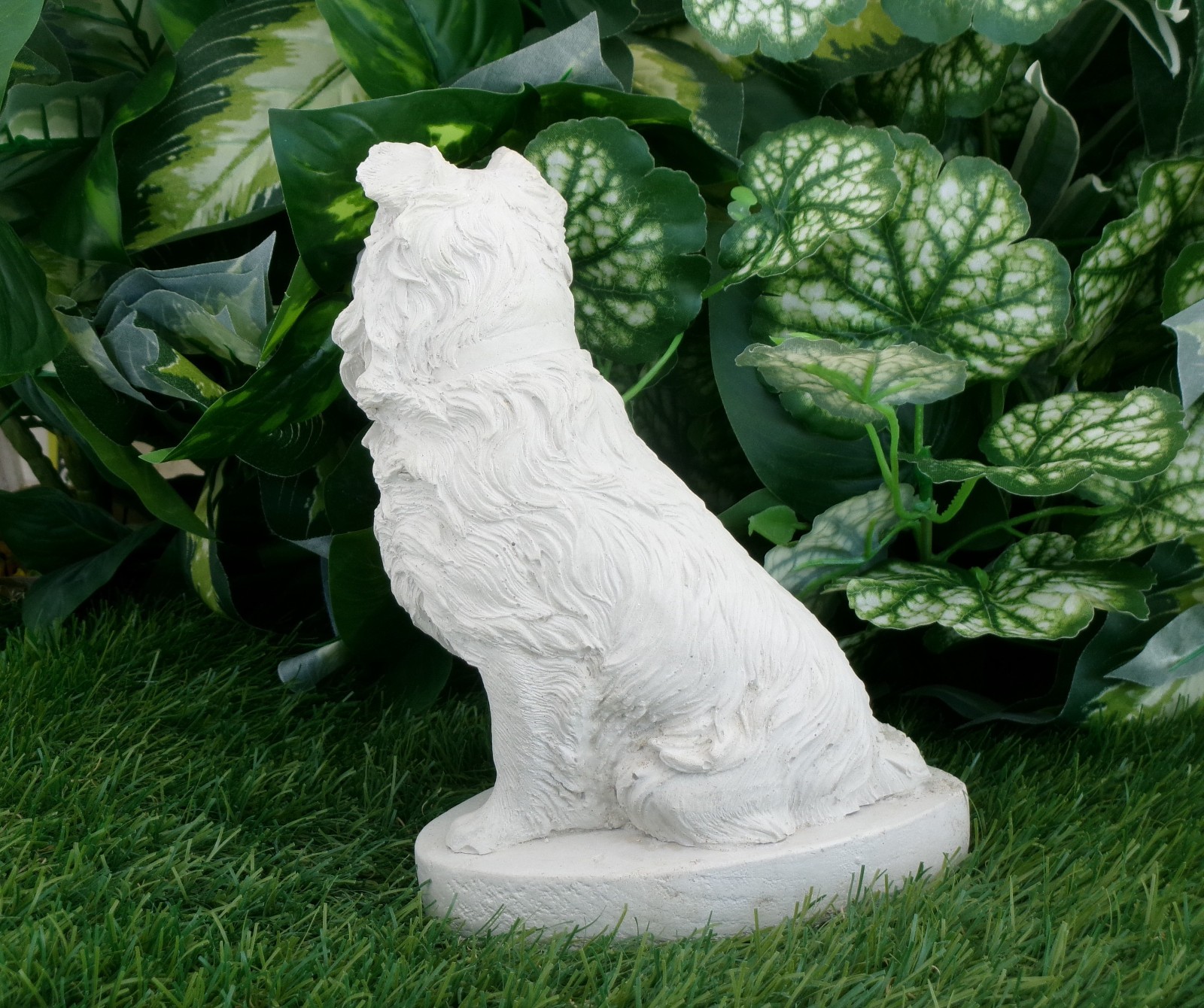 Border Collie Concrete Memorial Statue Dog Grave Decor Pet Loss Garden Keepsake