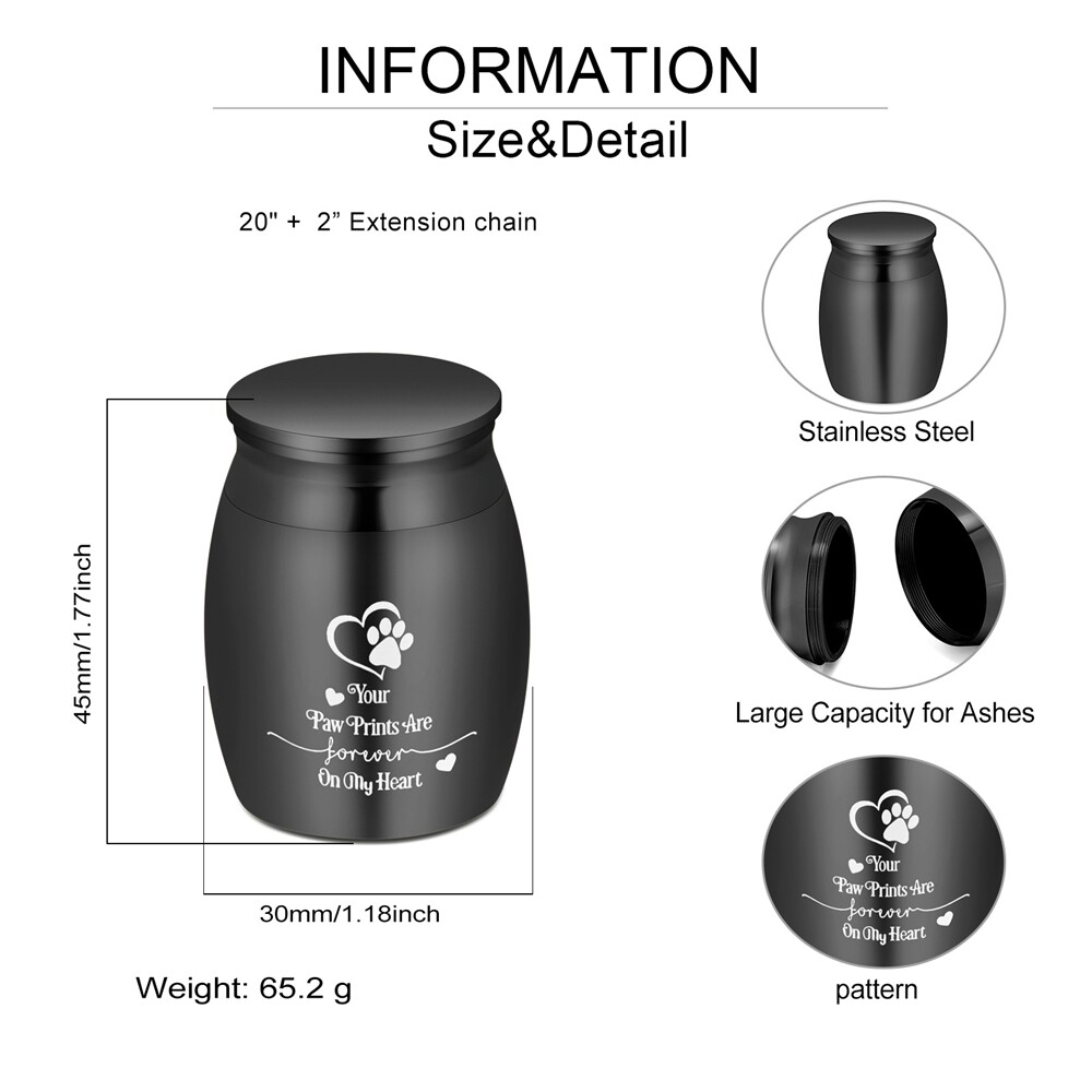 Paw Print Keepsake Urn – Paw Mini Cremation Urn for Ashes Pet Ashes Small Urns