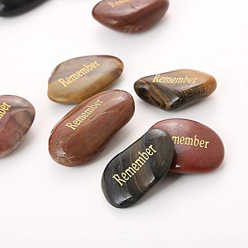 50PCS Remember Stones Encouragement Engraved Rocks of Remembrance Memorial