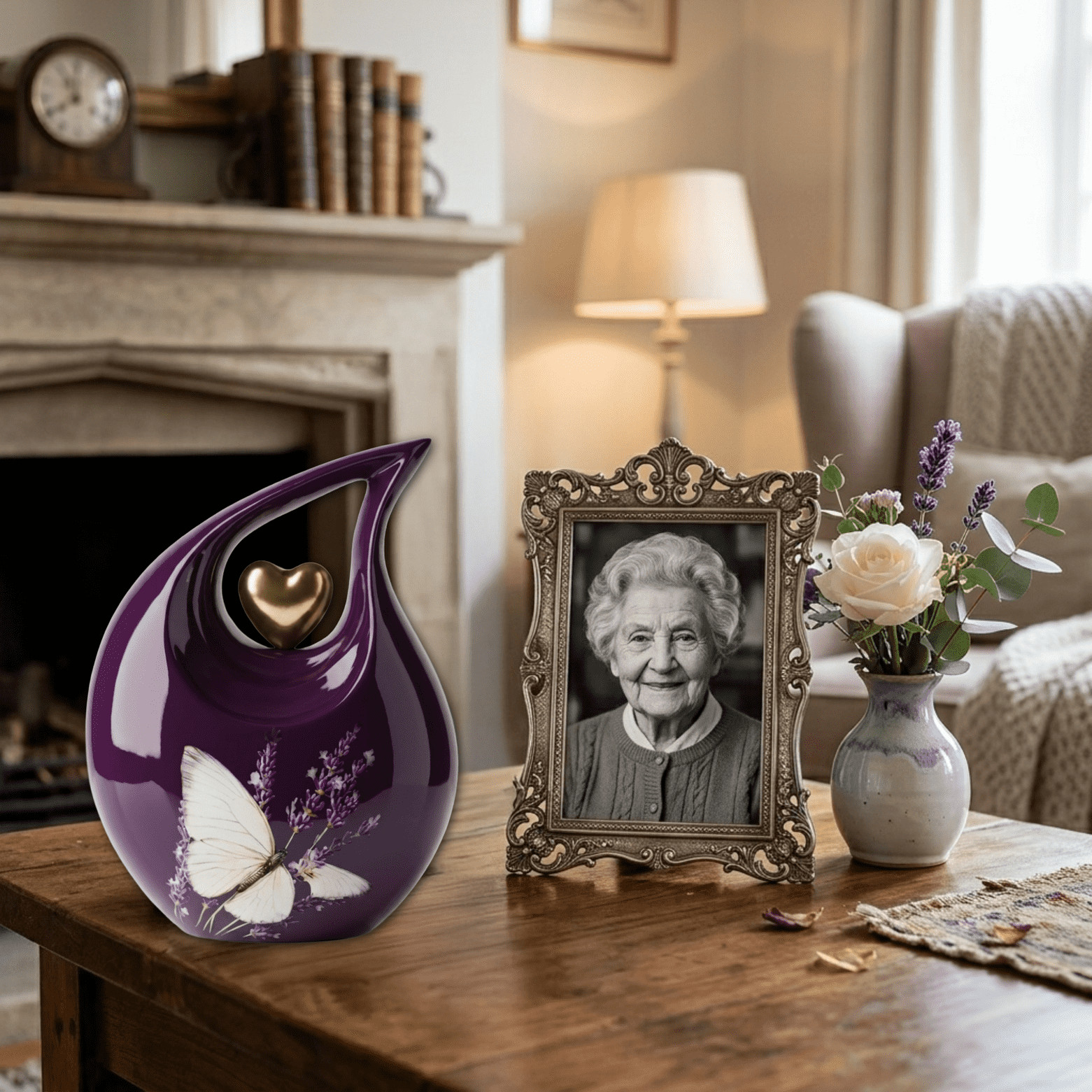 Teardrop Cremation Purple Urn Adult Human Ashes 200 Cu In Memorial Female Earns