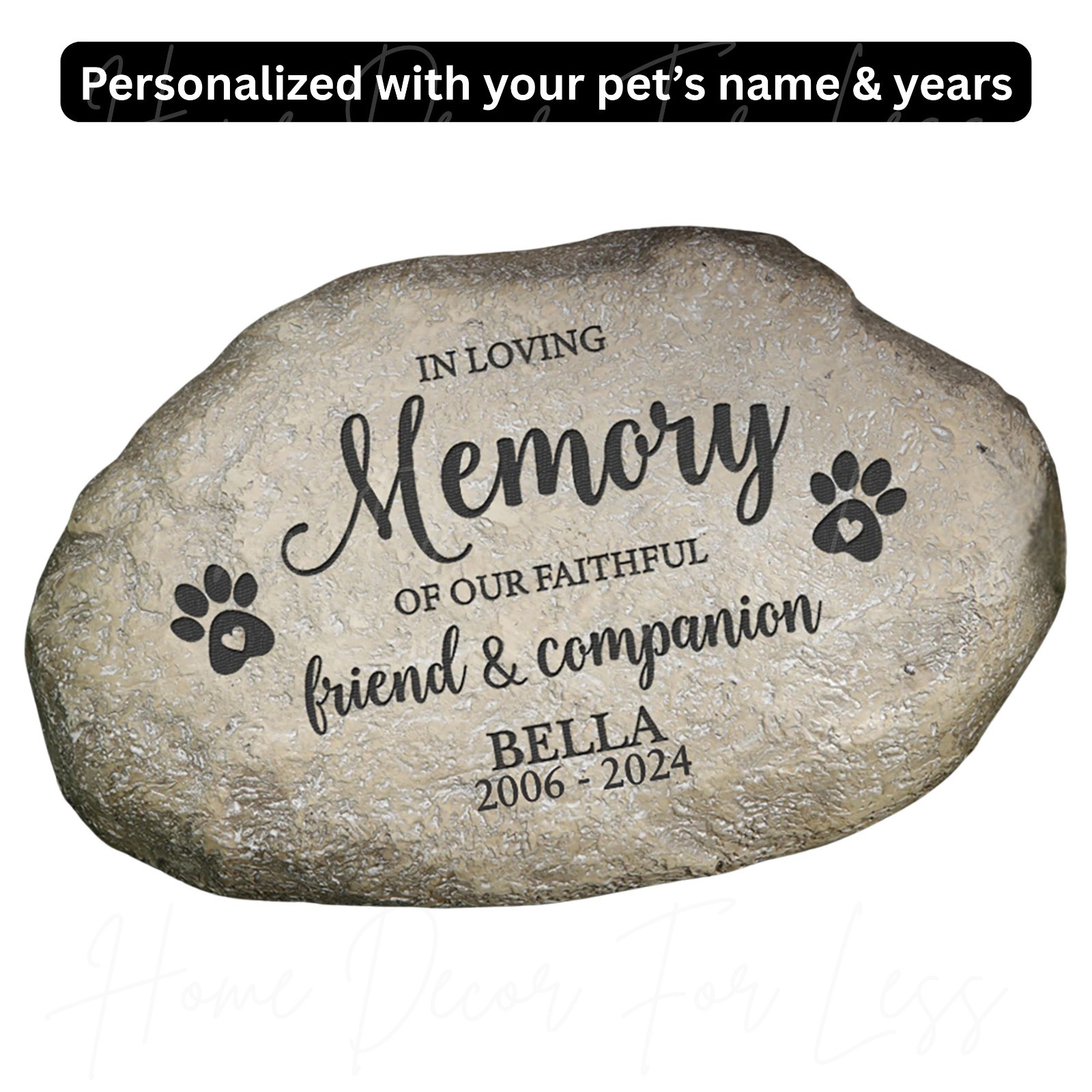 PERSONALIZED Dog Cat Pet Paw Print Memorial Grave Marker Garden Stepping Stone