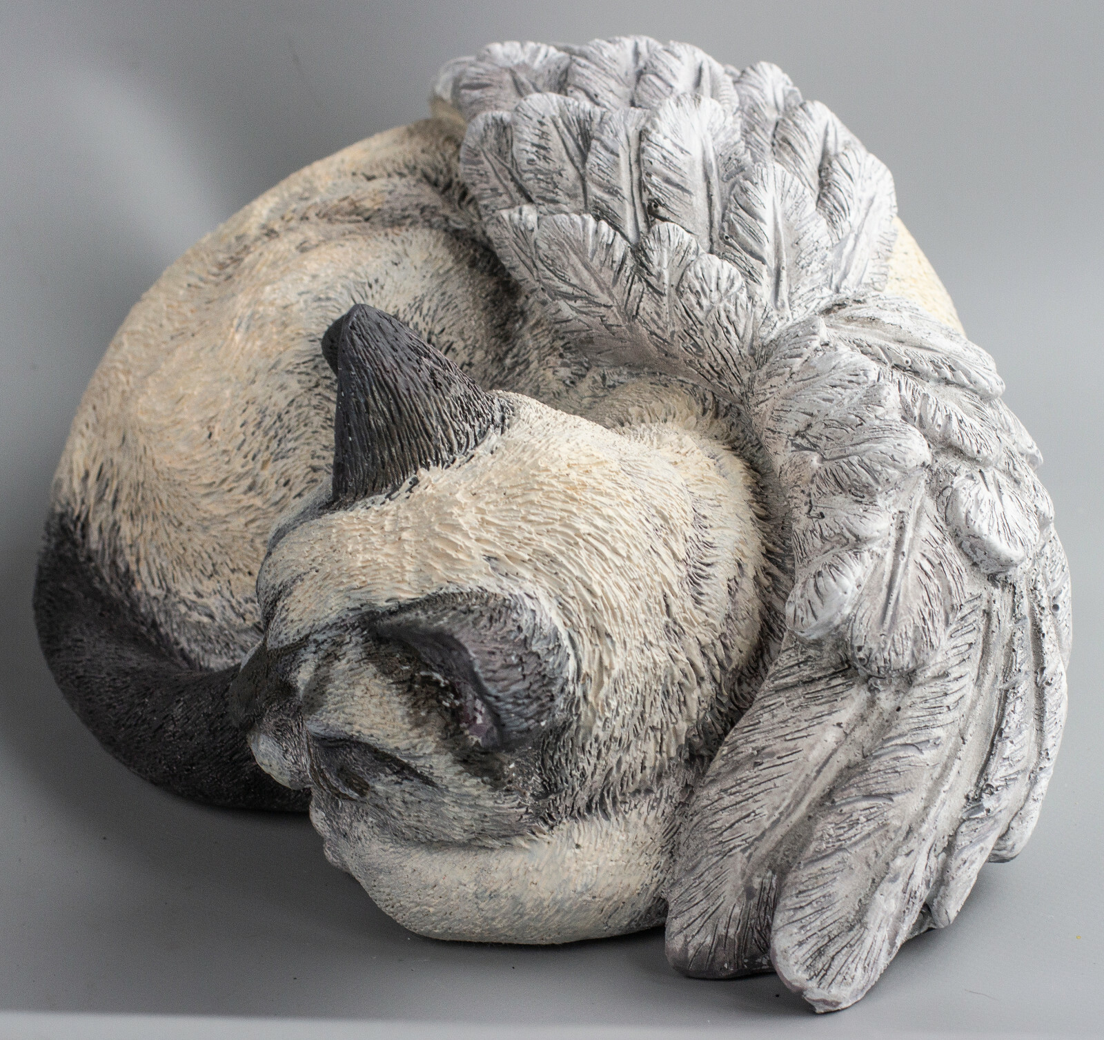 Siamese Cat Angel Cremation Urn Sculpture Pet Ashes Keepsake Memorial Realistic