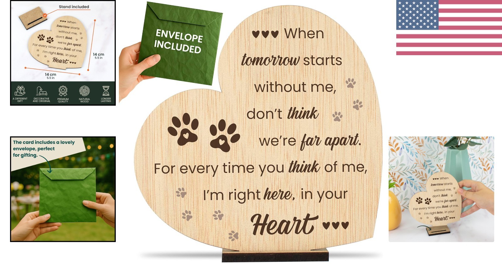 Cherished Pet Memorial Plaque in Natural Wood – Personalize Your Tribute