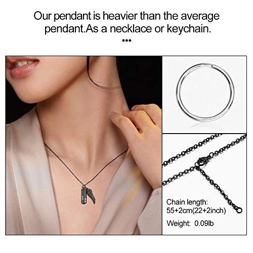 Pet Ashes Cremation Necklace Angel Wing Paw Urn Memorial