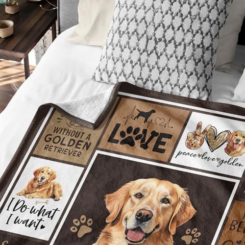 Golden Retriever Gifts for Women, Golden Brown-golden retriever 50X60 Inch
