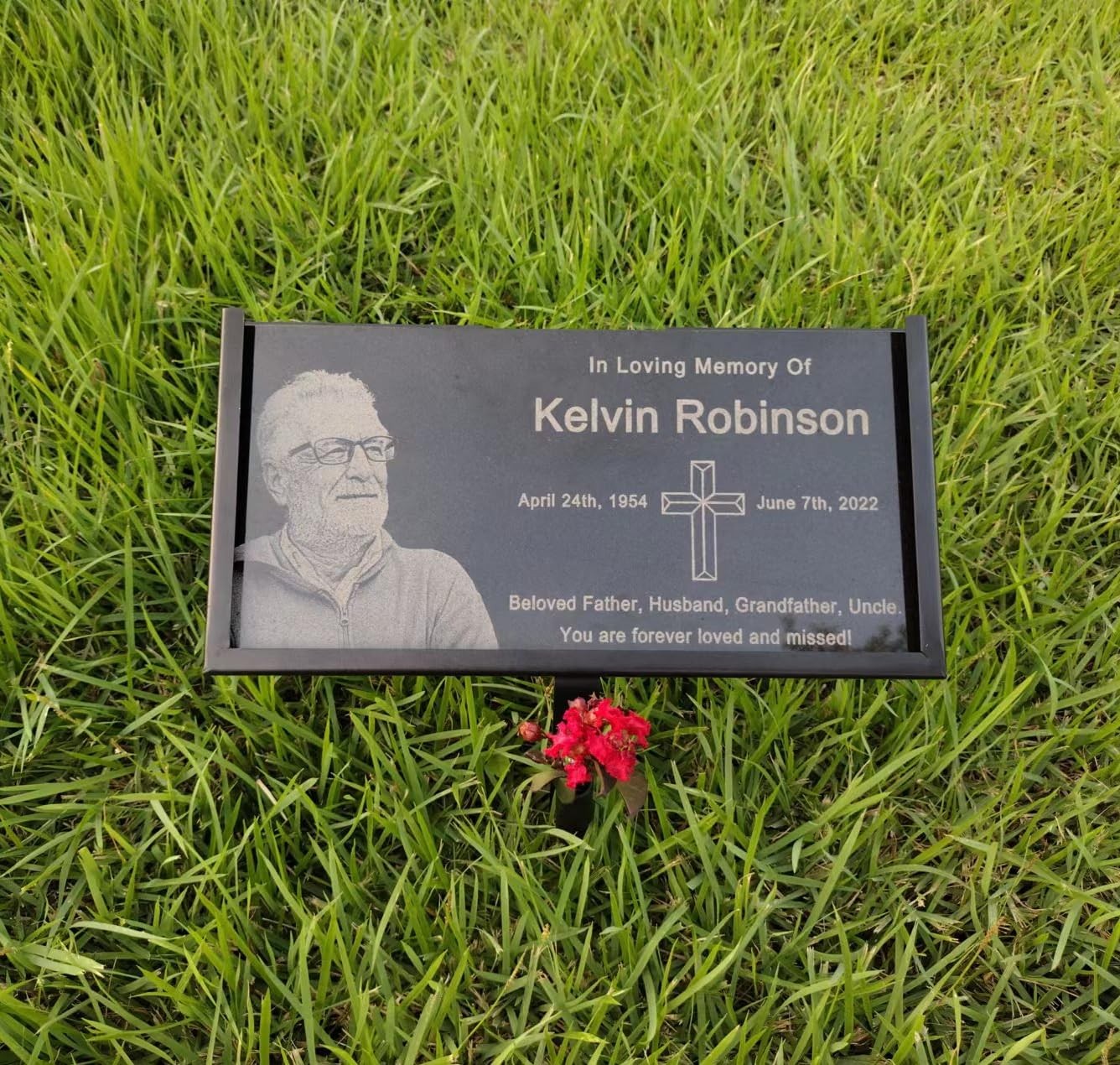 Heavy Duty Grave Marker Stand for 12×6 inch Plaque Memorial Stone Holder