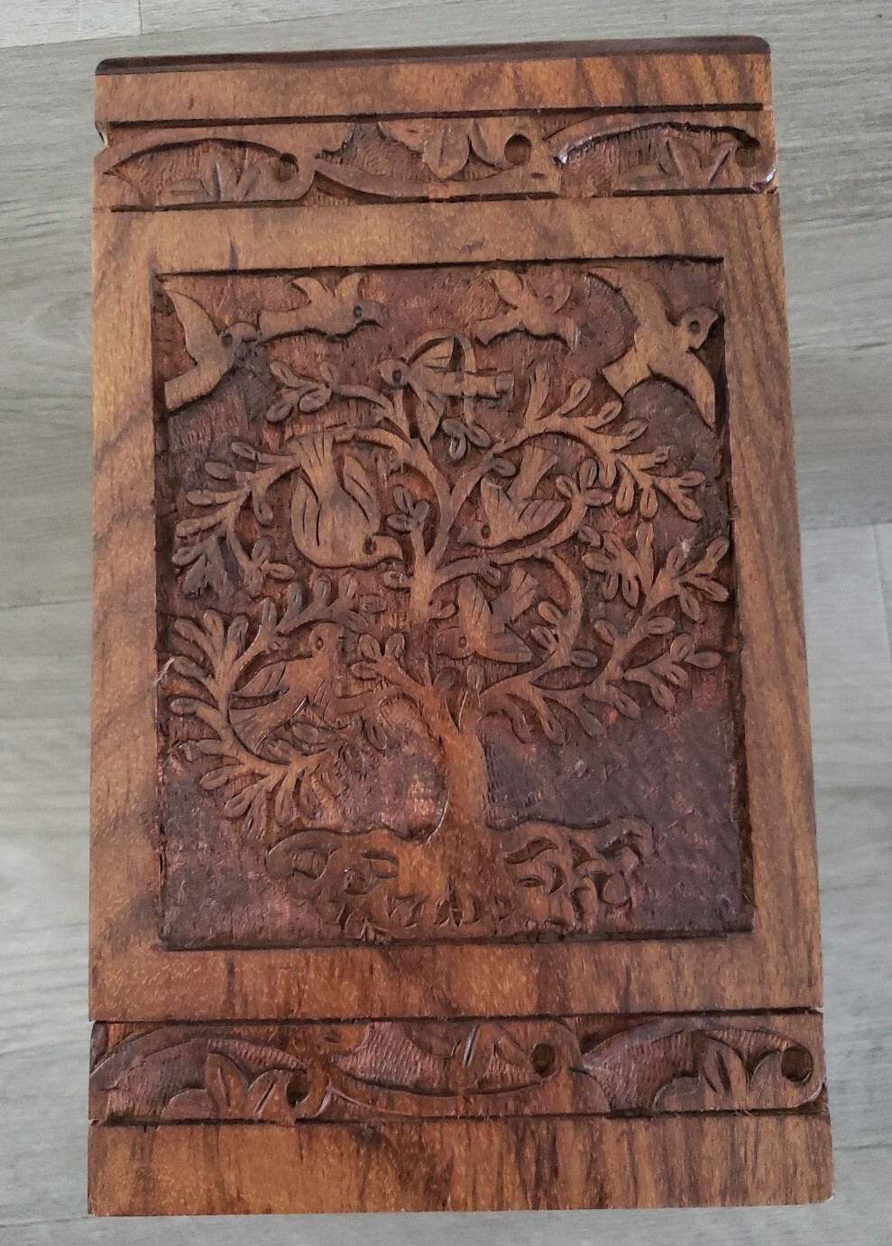 Handmade Rosewood Urn for Human Ashes Tree of Life Wooden Urns Hand-Crafted