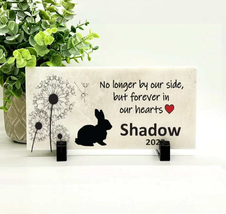 Rabbit Memorial – Personalized Pet Memorial Stone – Rabbit Loss sympathy Gift