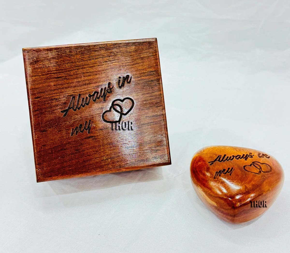 Adults & Love Ones with Premium Display Wooden Heart Keepsake Urn – Mini Ash Ur