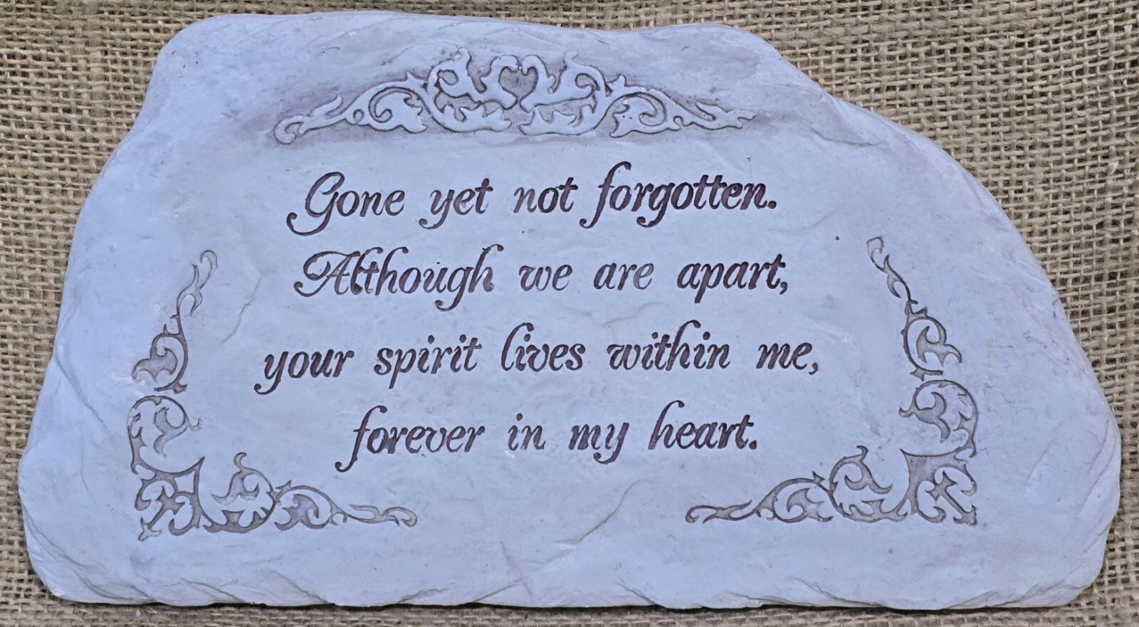 Memorial Stone Plaque Plaster for Loved One Pet Grave Memorial Garden 11″×6″×.5″