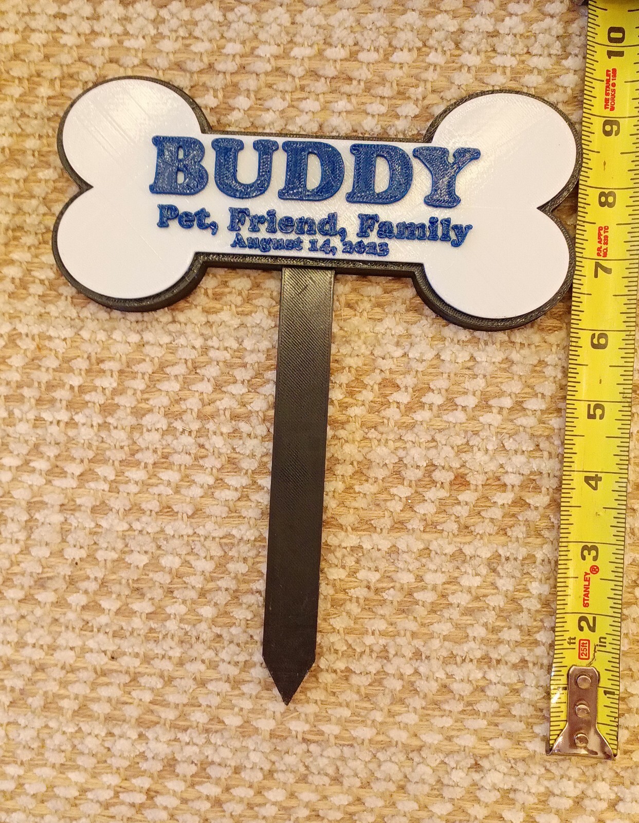 Personalized Pet Burial/Memorial Marker. Heavy-duty 3D Printed. Free Shipping!