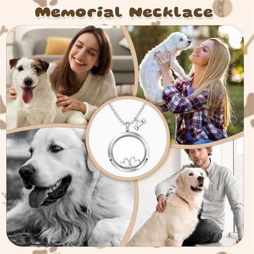 Transparent Glass Pet Fur Keepsake Necklace – Stainless Steel Urn Necklace