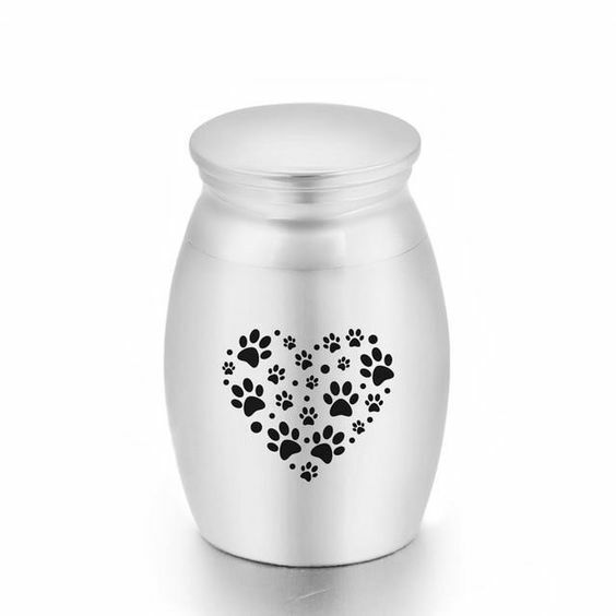 Tiny Pet Keepsake Urn Paw Prints Heart Mini Cremation Dog Cat Sharing Gift Ash