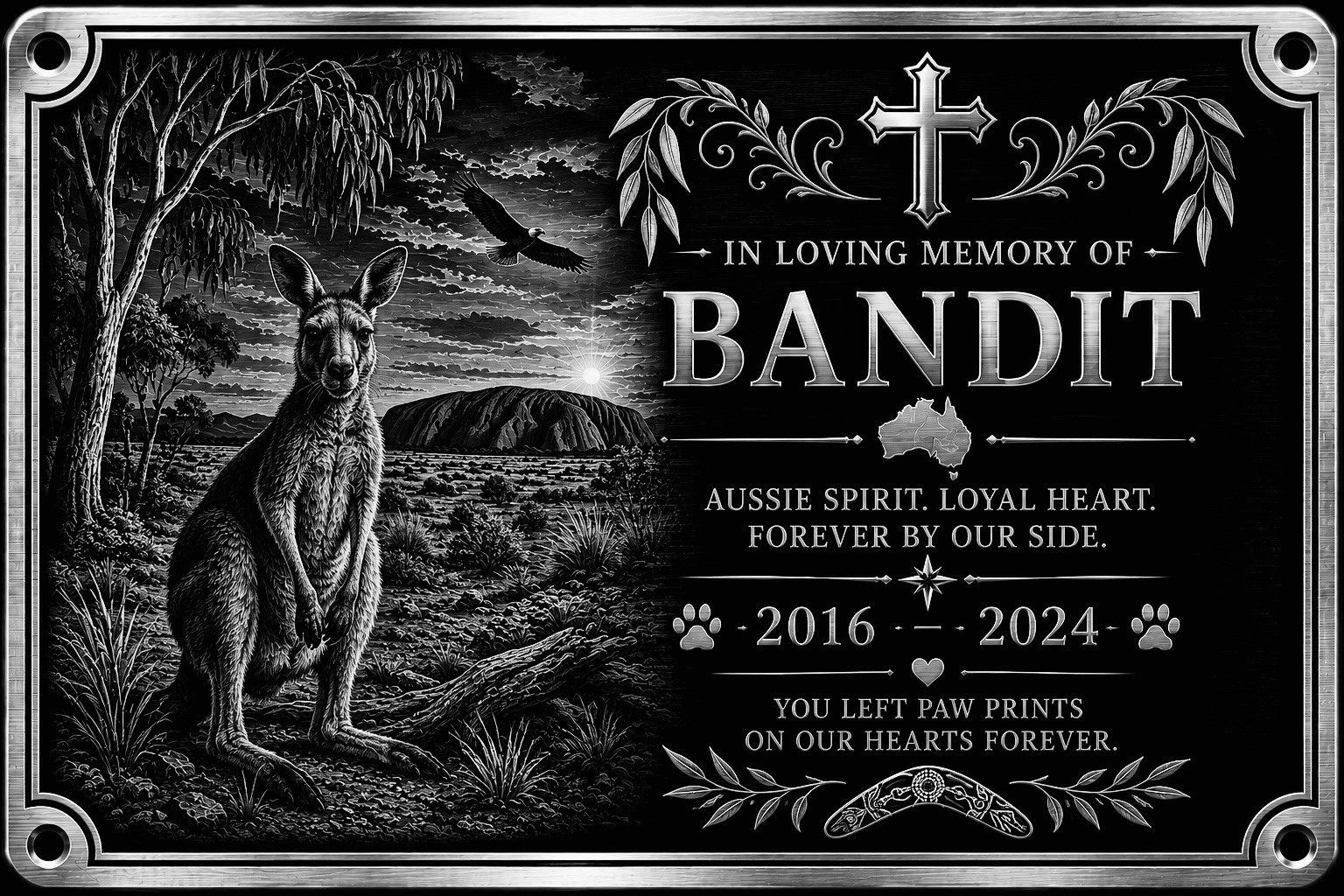 Personalised Pet Memorial Plaque Custom Photo Engraved Aluminium Dog Cat Any Pet