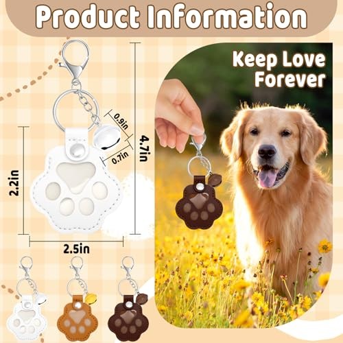 3Pcs Dog Hair Keychain Pet Fur Keepsake Cat Pet Hair Keychain with Bell
