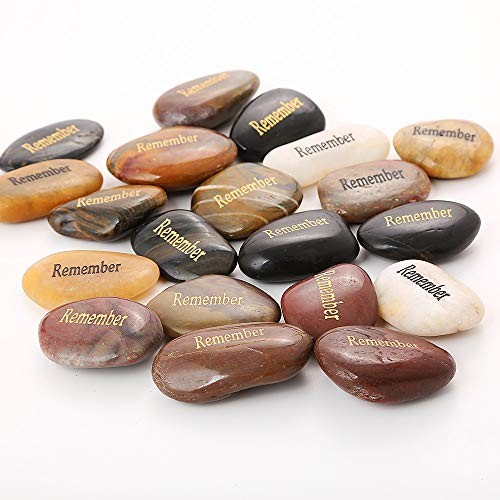 50PCS Remember Stones Encouragement Engraved Rocks of Remembrance Memorial
