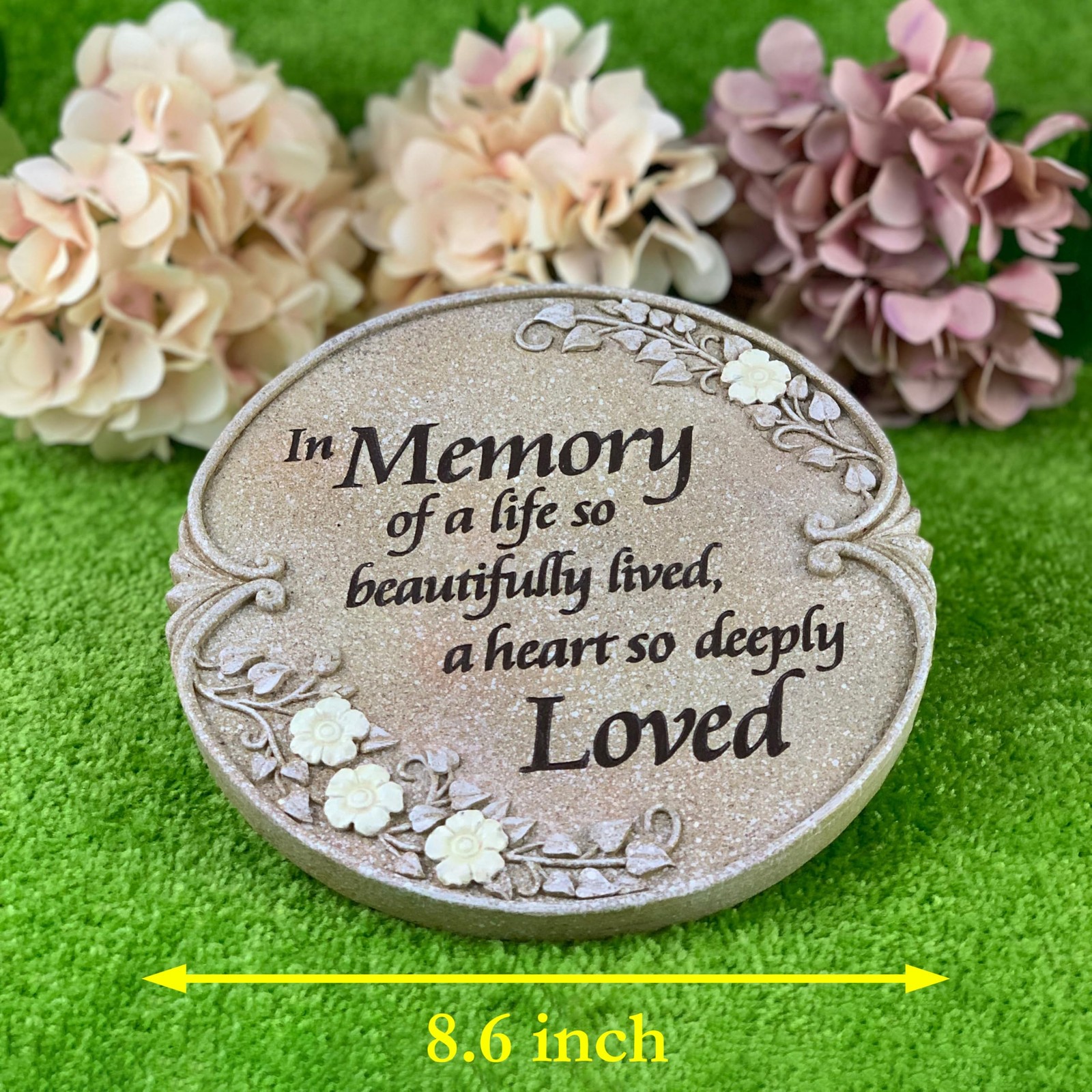Luminous Memorial Stone – Memorial Stepping Stone – in Memory of Loved One Gi…
