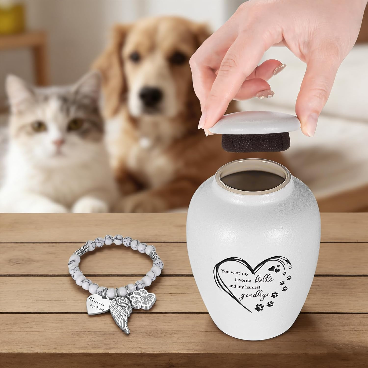 Pet Urn for Dogs Cats 4.8 Inch Small Urn for Pet Ashes Cremation Keepsake Urns C