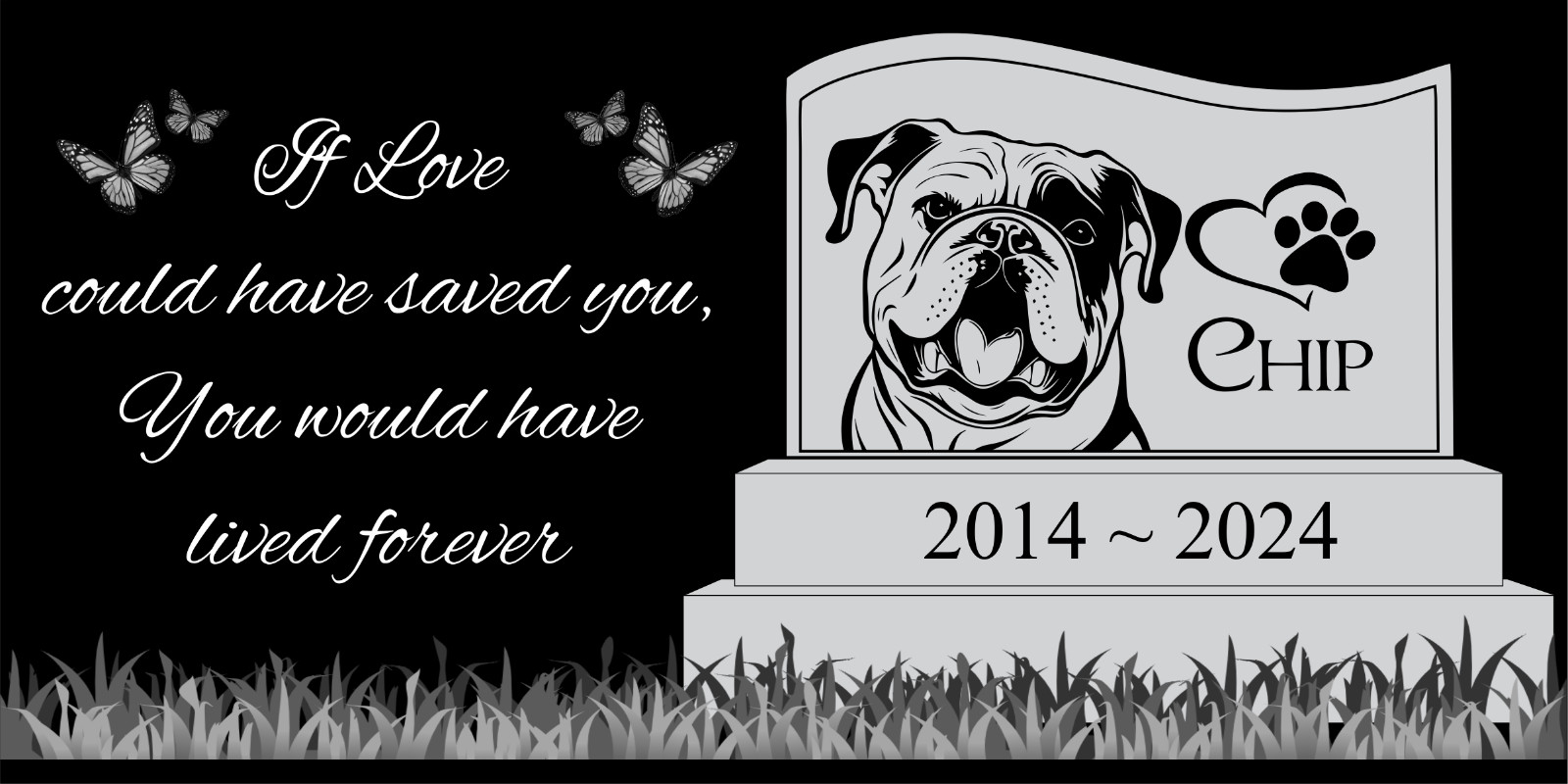 Pet memorial Engraved Marker, headstone Granite gravestone Golden Retriever, dog