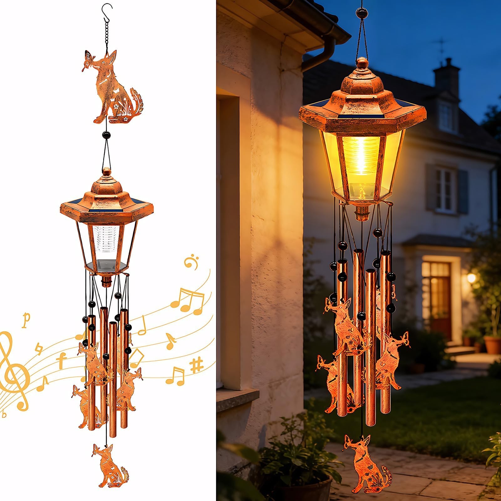 Large Solar Dog Wind Chimes, Gifts for Women Mom Grandma Wife Sister Daughter…