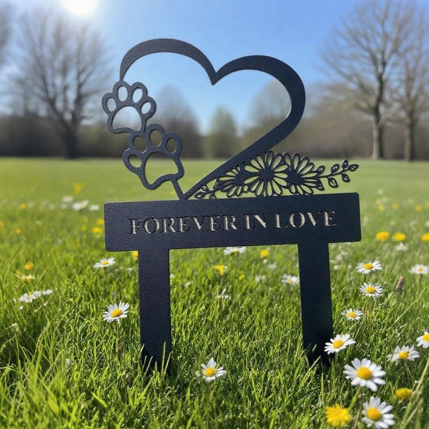 Pet Memorial Garden Stake for Dog or Cat – Weatherproof Metal Grave Marker, D…
