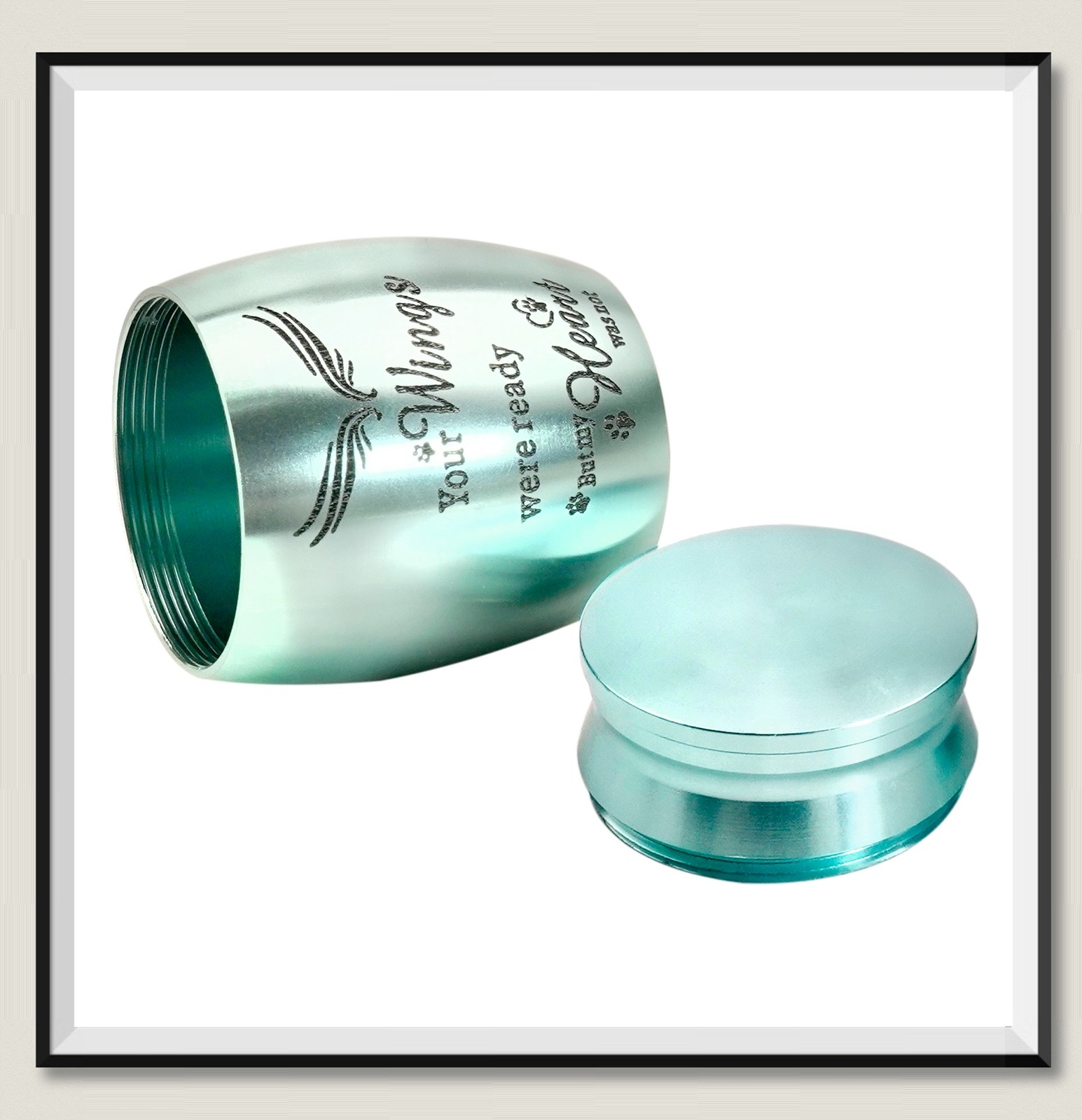 Blue Pet Memorial Small Urns 1.57inch For Dog&Cat Ashes Stainless Steel
