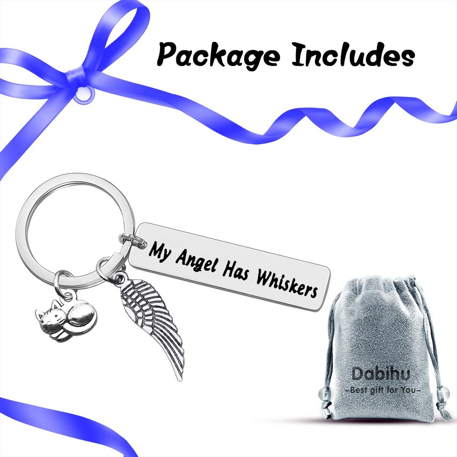 Dabihu Pet Memorial Gift Loss of Cat Keychain Sympathy Jewelry Has Whiskers K…