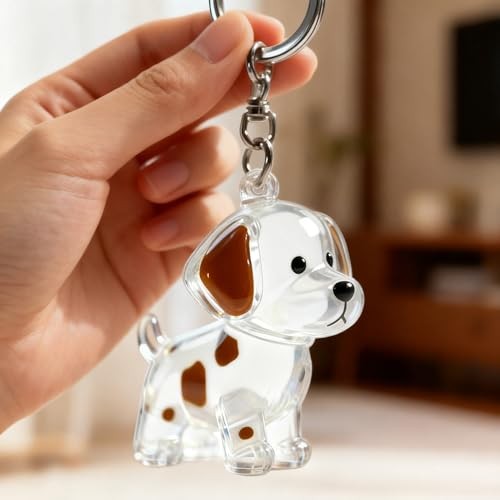 Dog Hair Keychain,Transparent Bottle for Fur,Dog Memorial Gifts for Loss,Pet