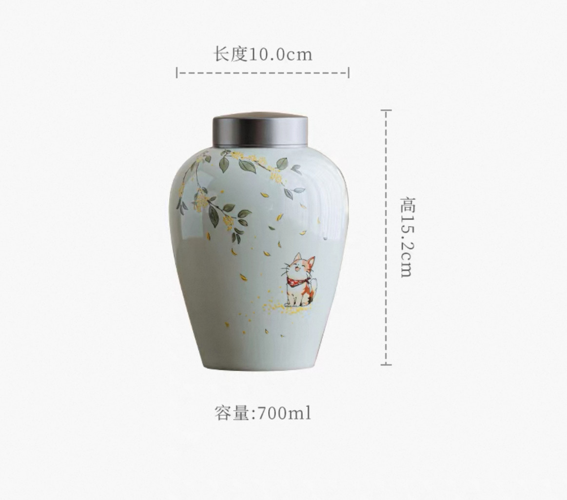 10.2cm Funeral Urn Hand-Painted Daisies Portable Cremation Urn Adult Gray Urn