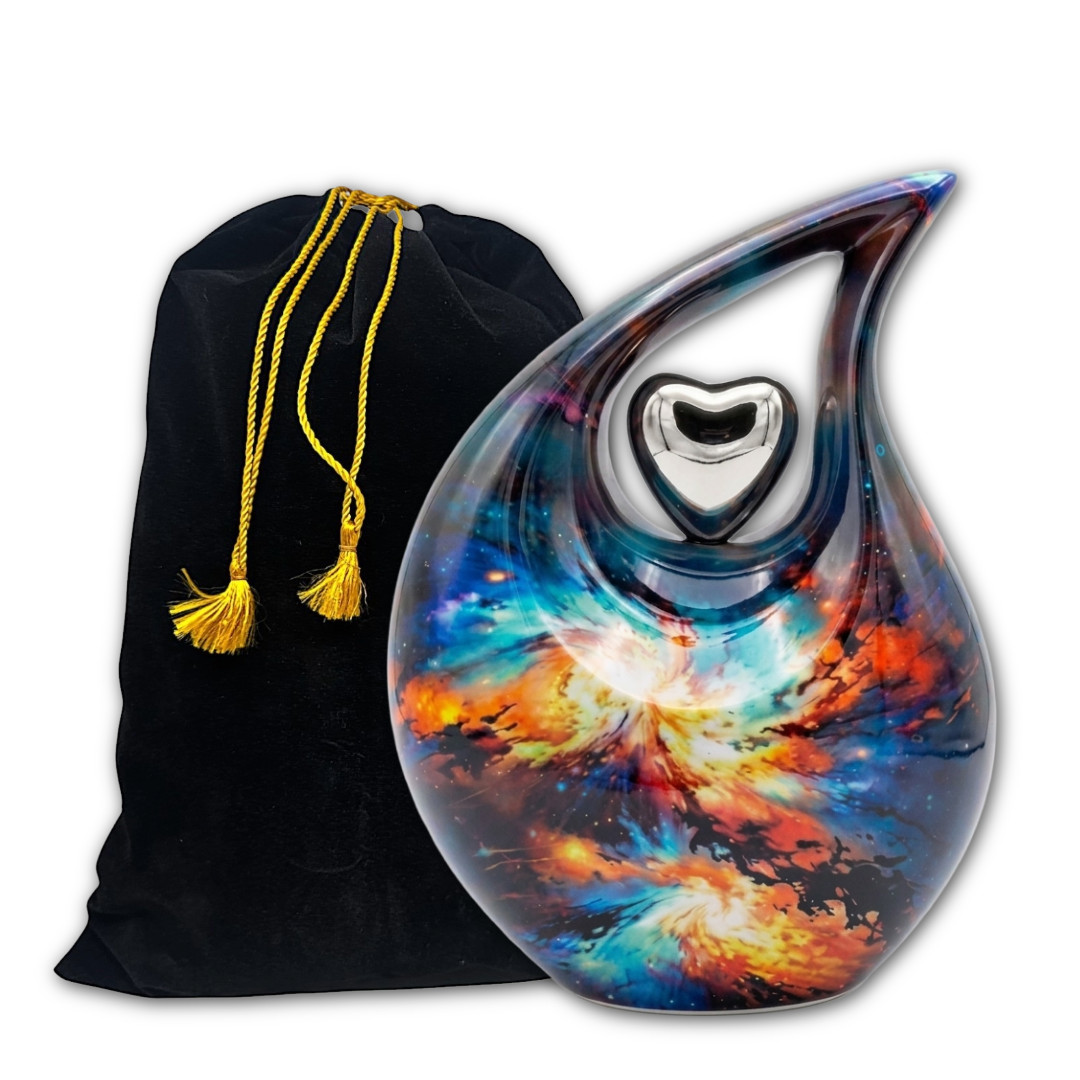 10” Teardrop Cremation Memorial Urn for Human Ashes Large Adult Funeral Earns..