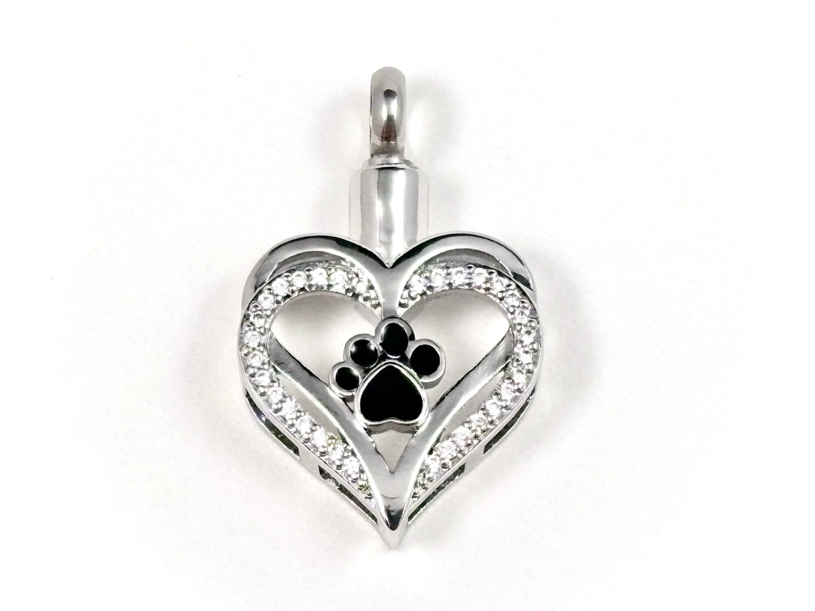 Pet Cremation Jewelry Necklace Pendant Urn Holds Ash Paw Print Dog Cat Heart