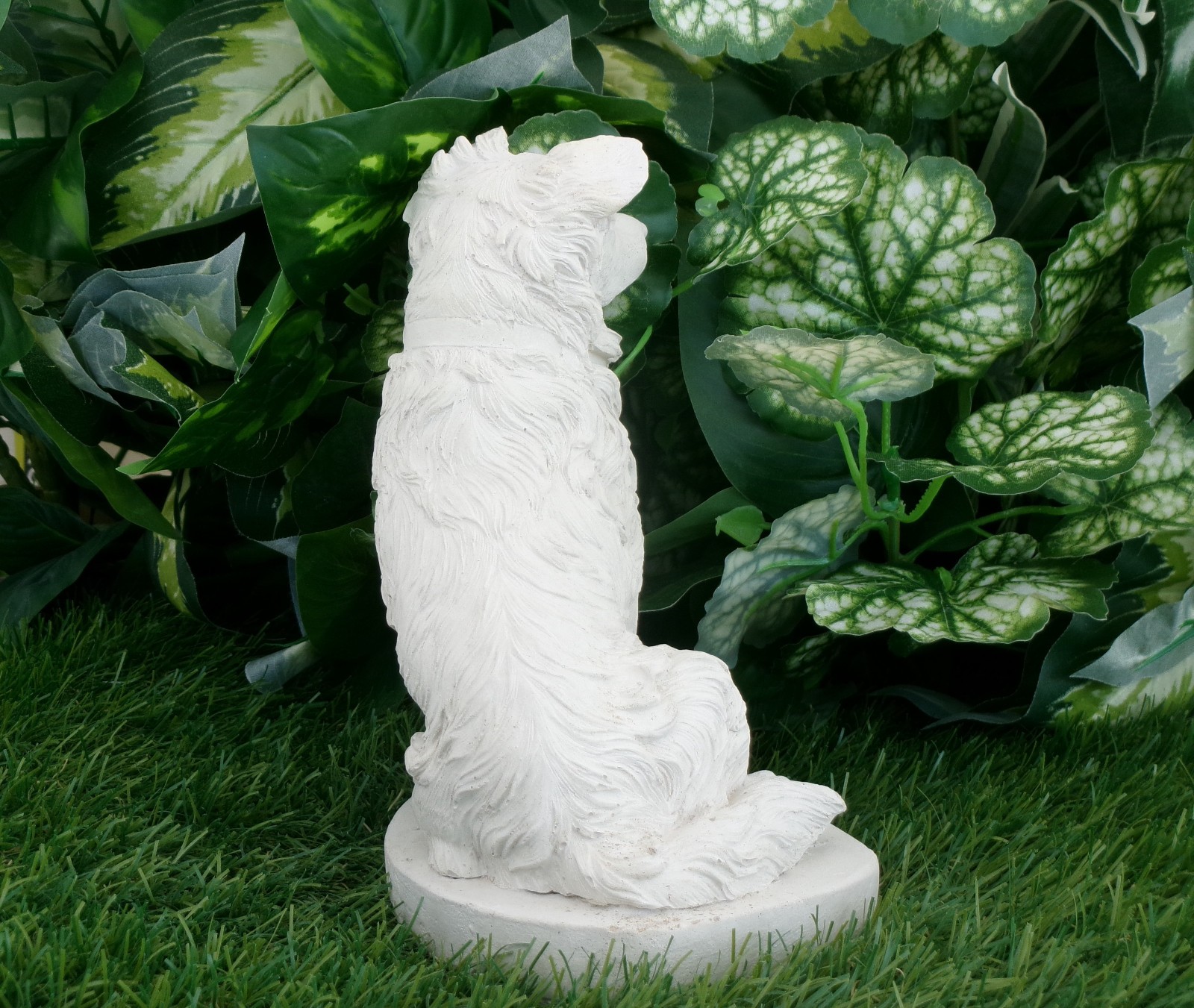 Border Collie Concrete Memorial Statue Dog Grave Decor Pet Loss Garden Keepsake