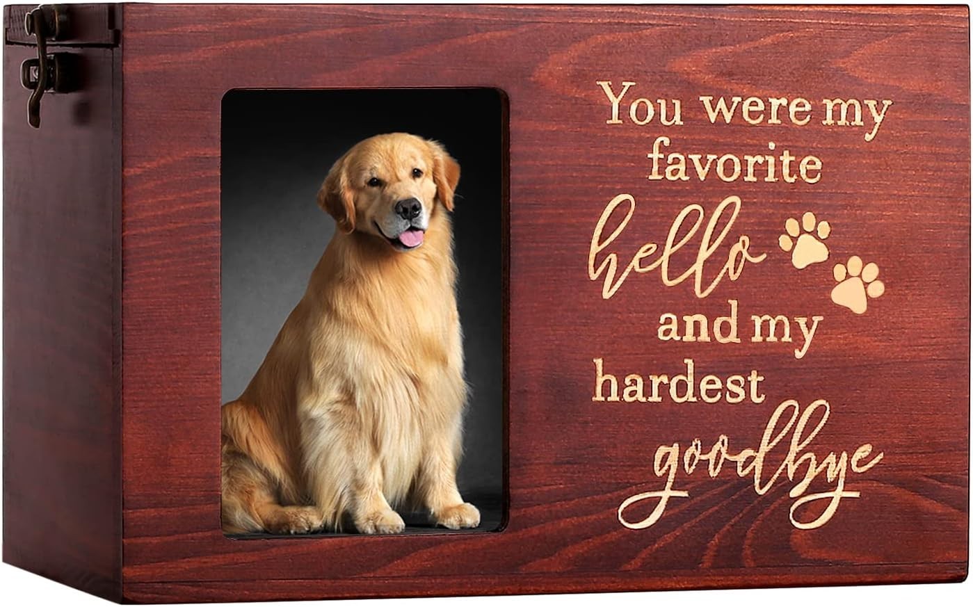 Pet Memorial Urns for Dog or Cat Ashes, Large Wooden Funeral Cremation Urns w…