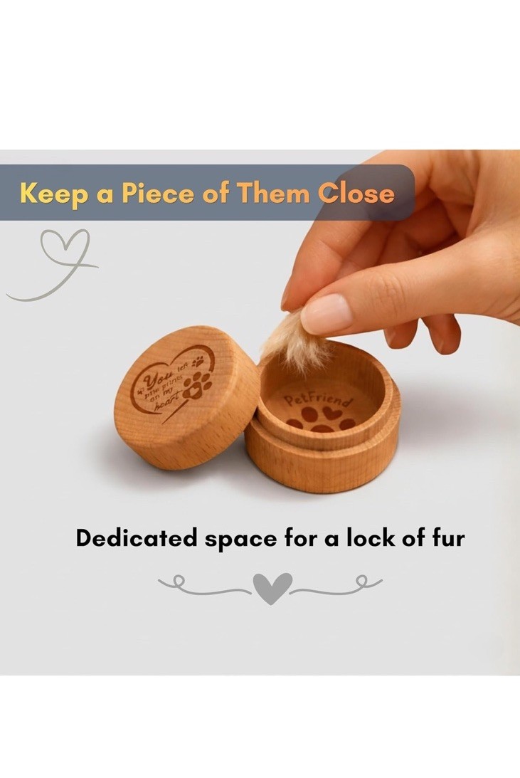Personalized Paw Print Memory Box for Dogs and Cats – Includes Urn and Clay Kit