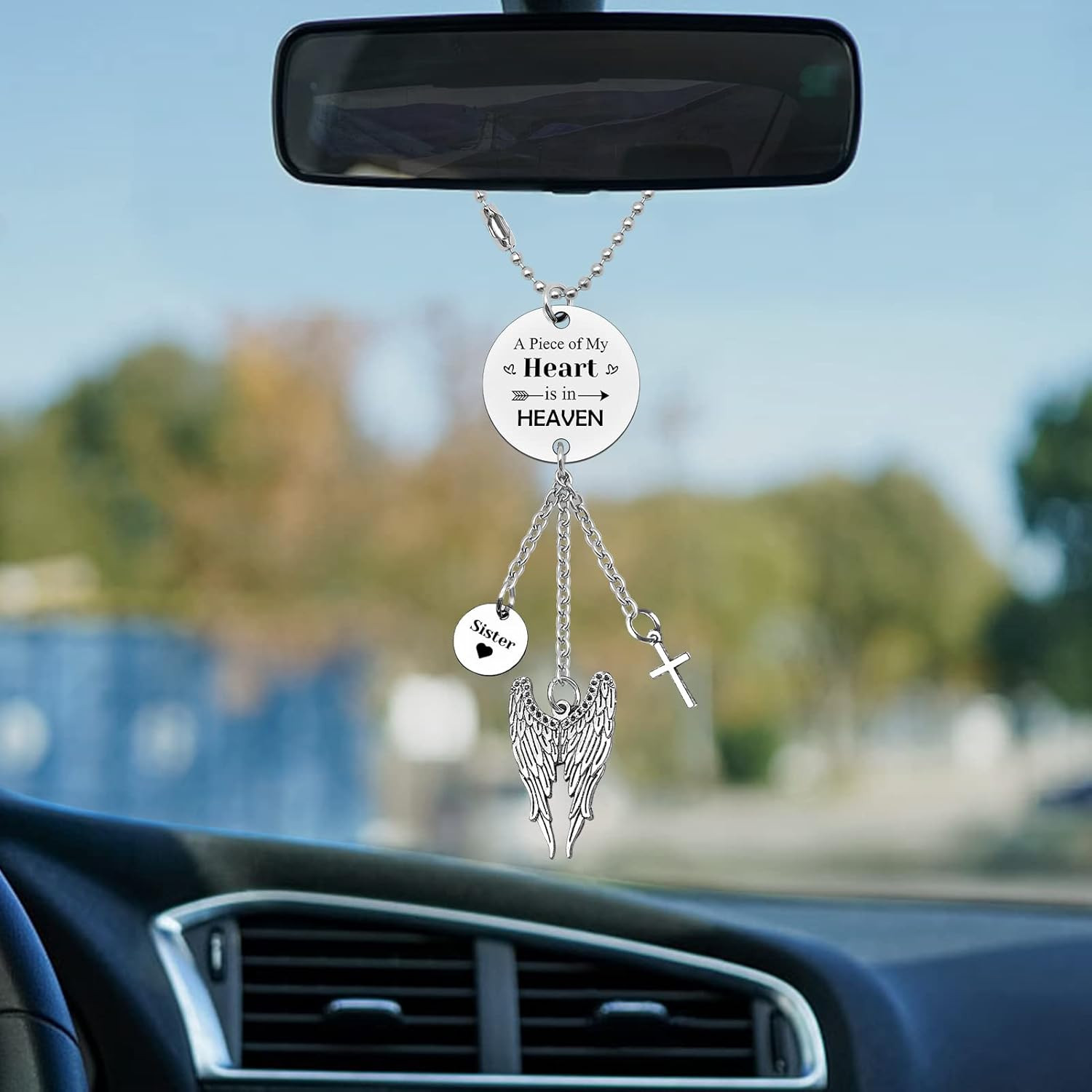 Memorial Car Hanging Ornament for Loss of Sister – Sympathy and Remembrance Gift