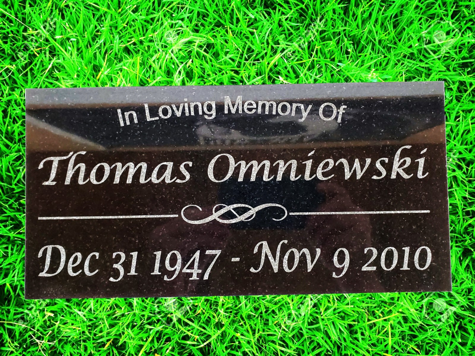 Personalized Memorial Stone Black Granite Grave Marker Custom Human Headstone t4