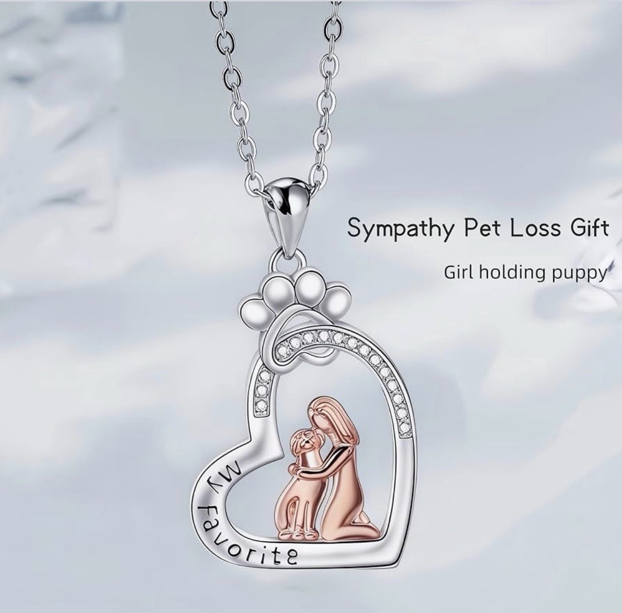 BRAND NEW Dog Memorial Gifts Remembrance Necklace: Loss of Dog Sympathy Gift