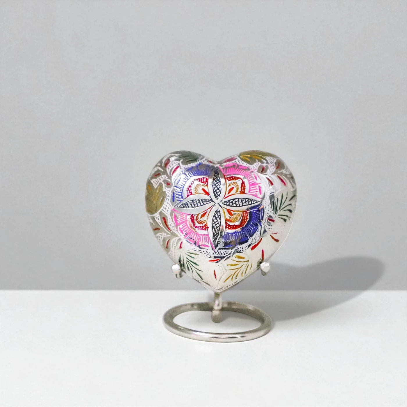 Satori Mosaic Heart Brass Keepsake Urn – Artistic Memorial for Cherished Ashes
