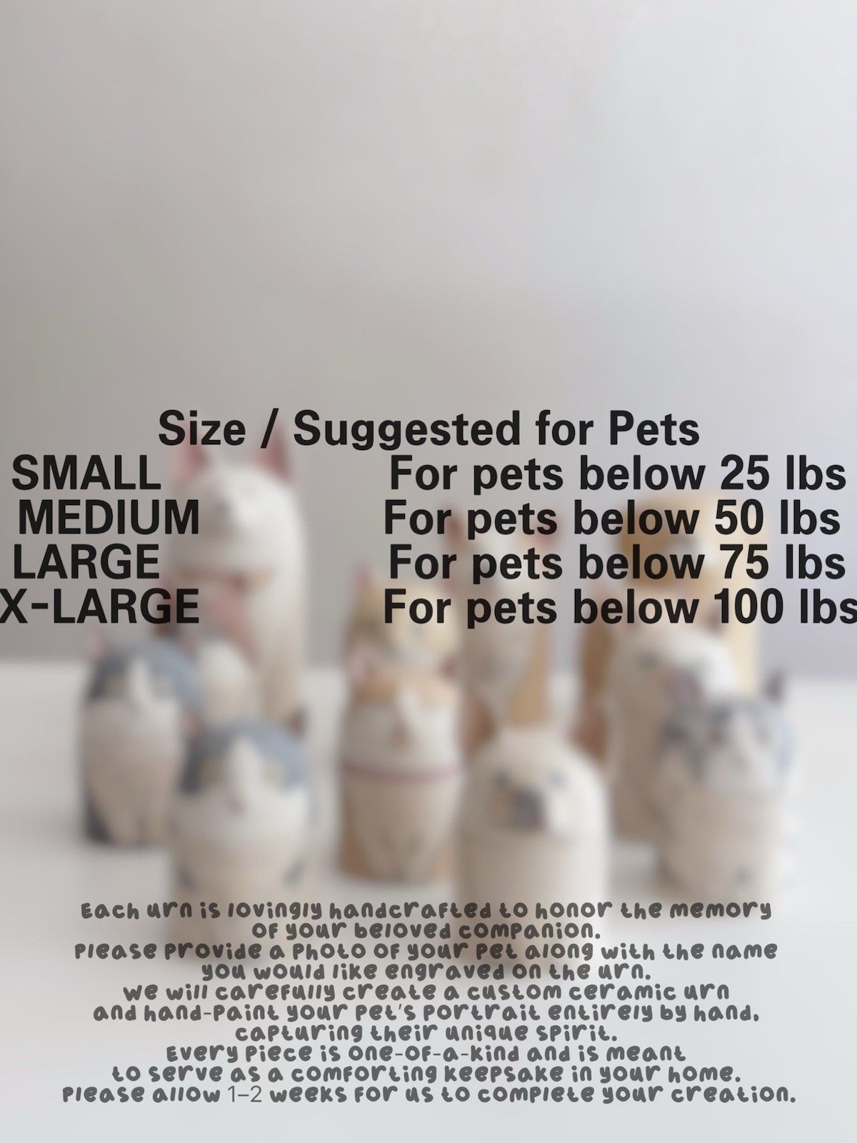 Custom portrait Pet Urn, All Breeds CAT DOG Urn With Name Personalized Ashes uRN