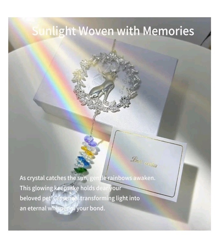 Cat Memorial Suncatcher Gifts, Thoughtful Pet Sympathy for Remembrance Bereav…