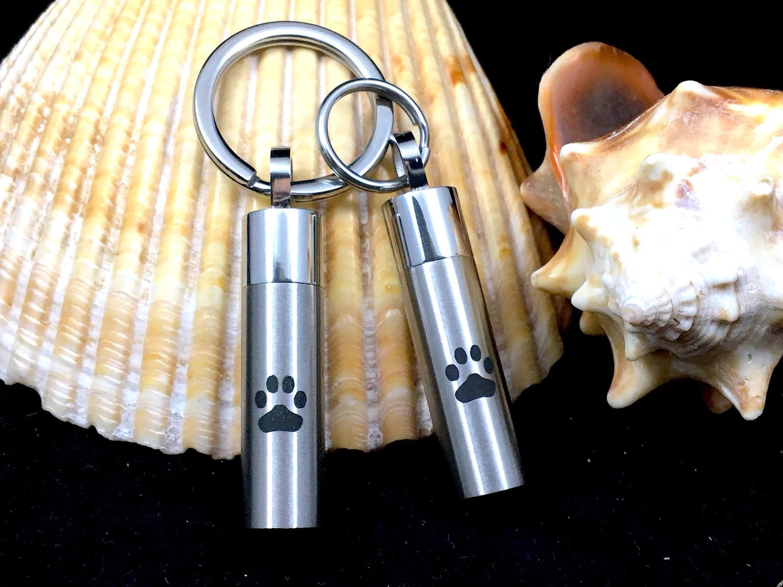 Men’s Pet Cremation Necklace Pendant Urn for Ashes LARGE Vial Paw Print Dog Cat