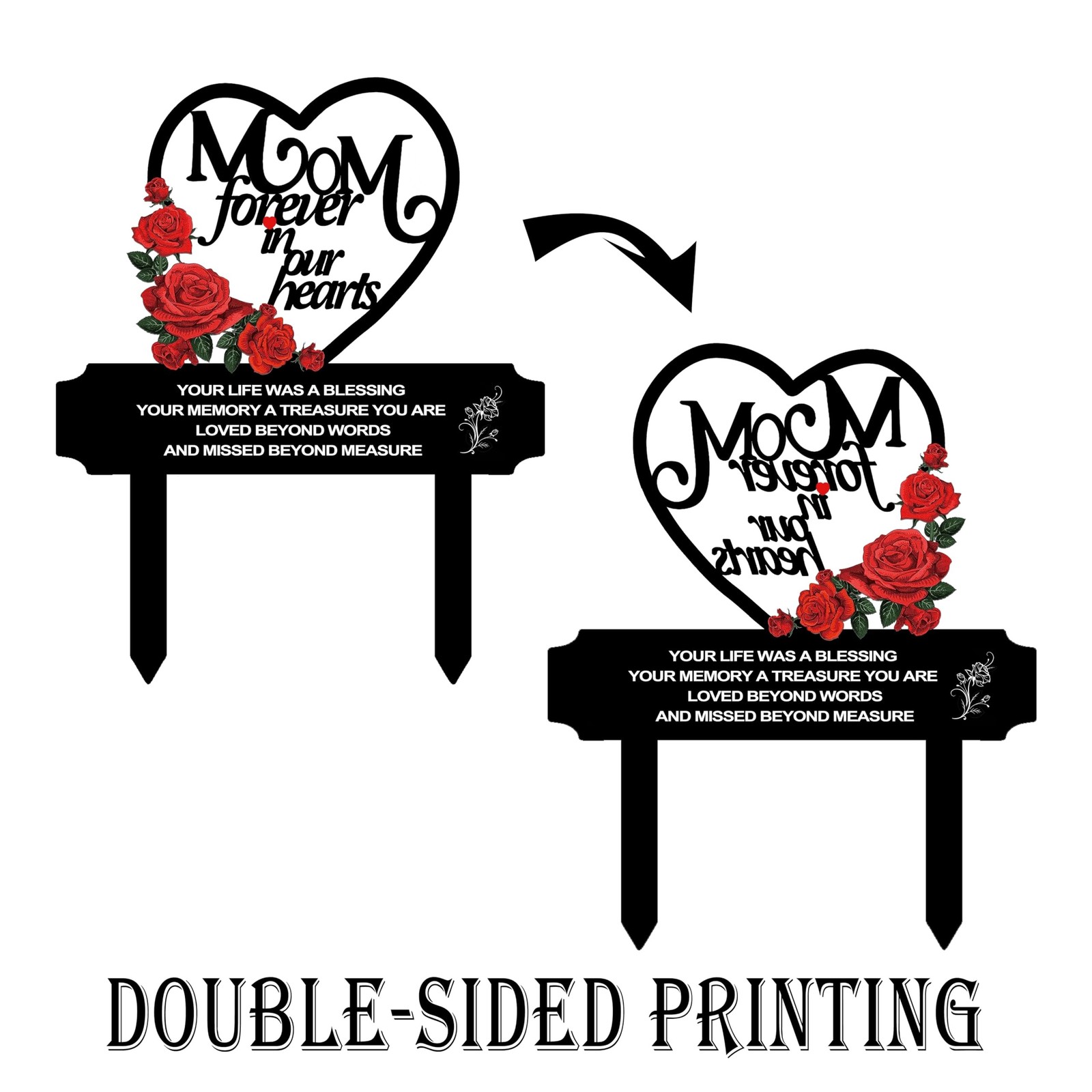 Memorial Stakes Cemetery Decorations for Mom Grave Decorations for Cemetery W…